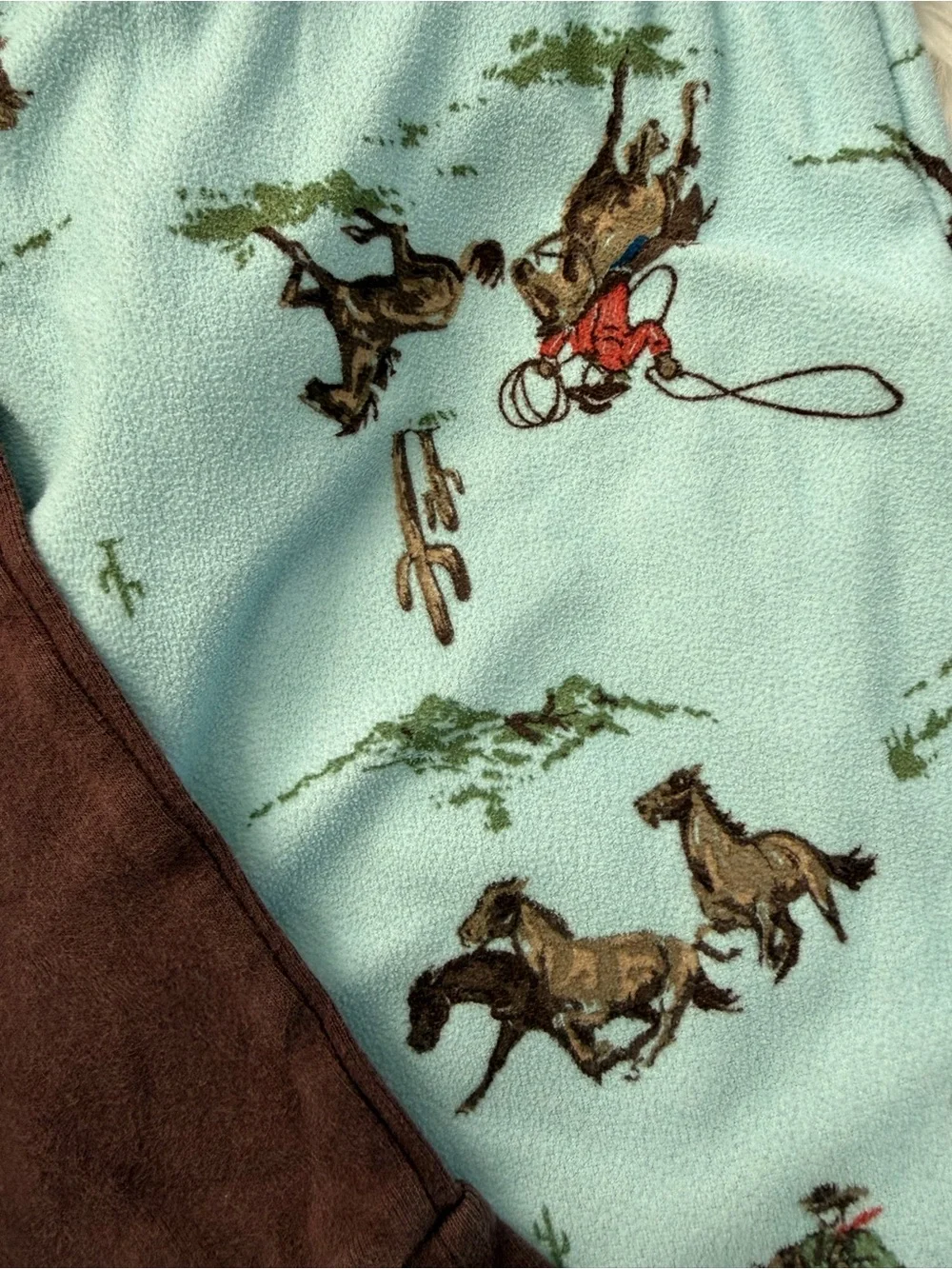 Carter’s 8 Cowboy Local Sheriff Western Pajama Set - Brown & Light Blue